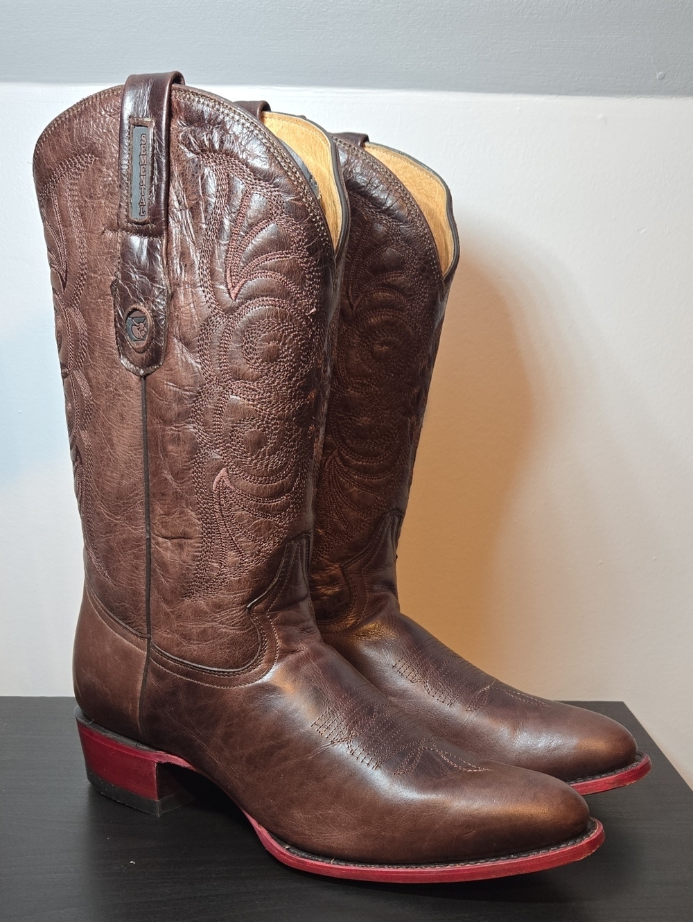 Rancho Semental Men's Brown Leather Western Cowboy Boots - Classic Stitch Detail